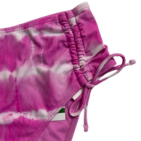 California Waves Pink Tie Dye High Waist Bikini Swim Bottoms Juniors Large L - Picture 8 of 15